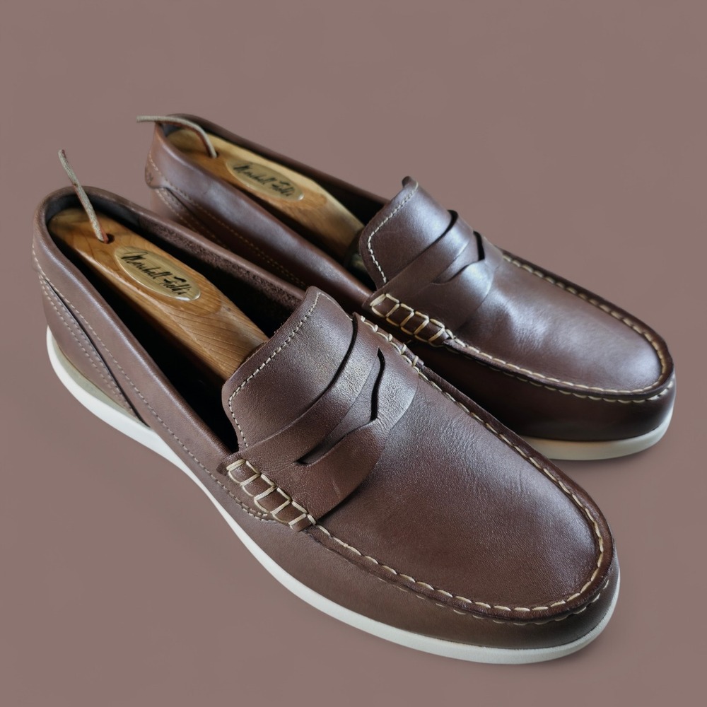 Cole Haan Mens Grand Atlantic Brown Leather Moc Toe Penny Loafer C33028 Size 8.5